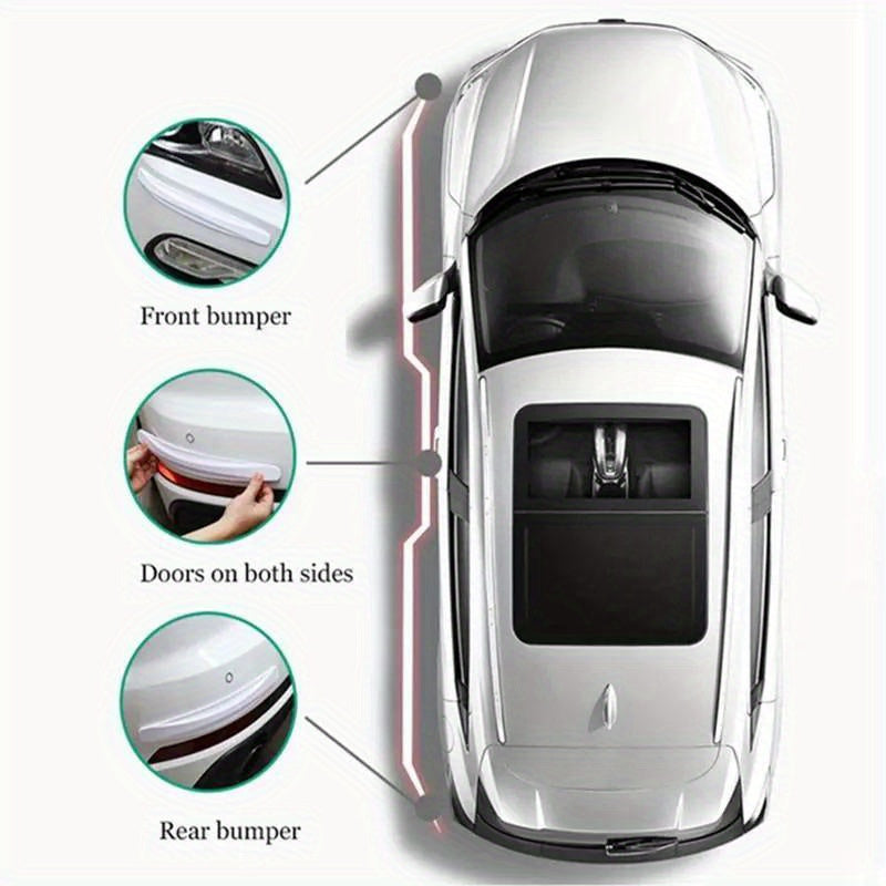 4 Pcs Universal Car Door Anti-Collision Strips Rearview Mirror Protector