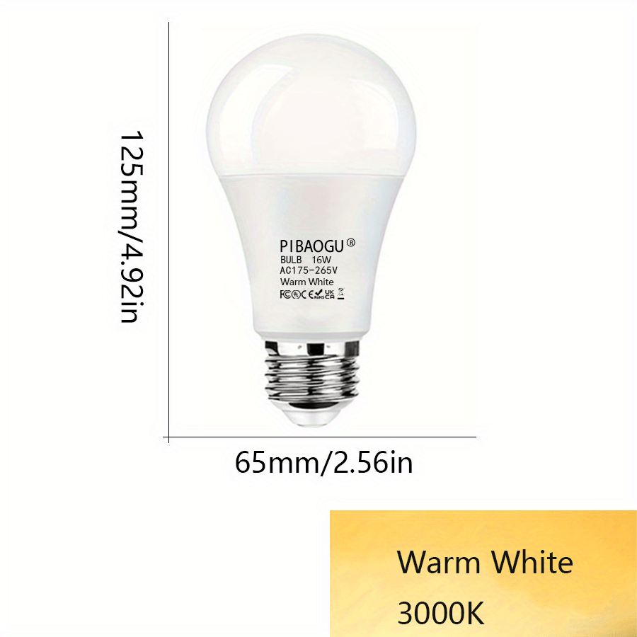 4 Pack LED Light Bulbs 16W 220V E27 Non-Dimmable Indoor Use