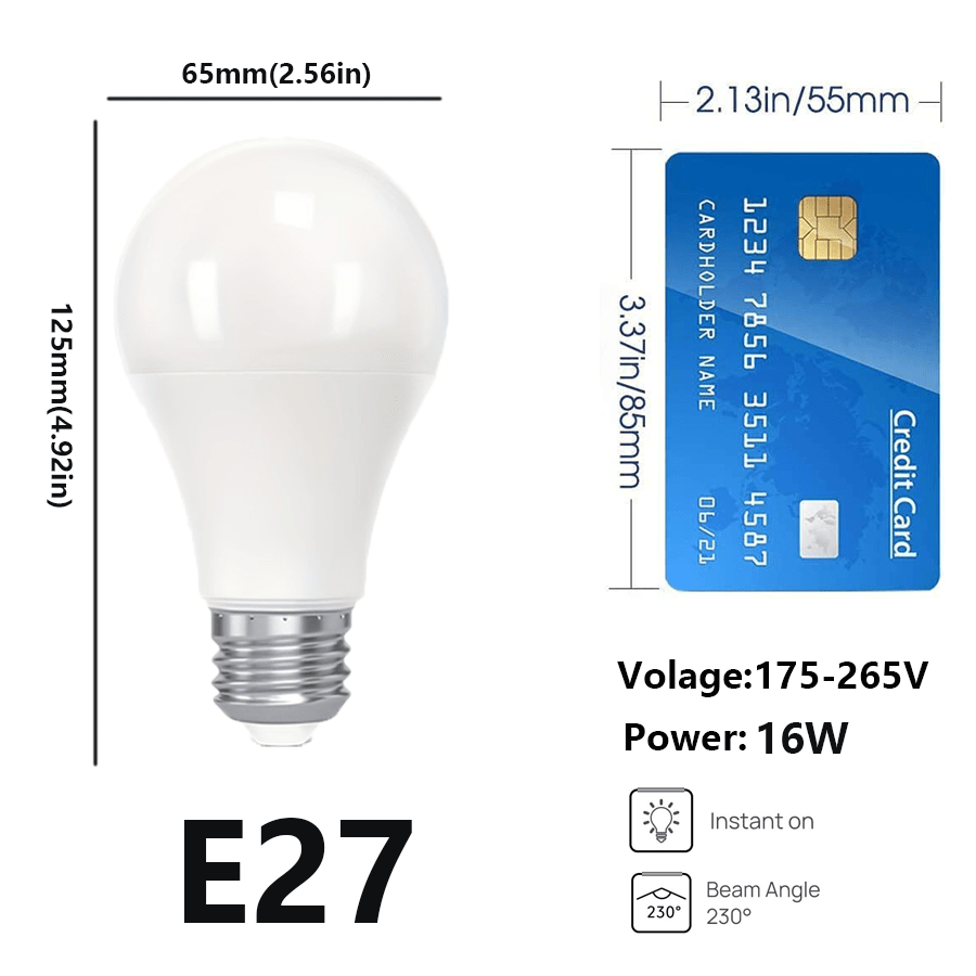 4 Pack LED Light Bulbs 16W 220V E27 Non-Dimmable Indoor Use