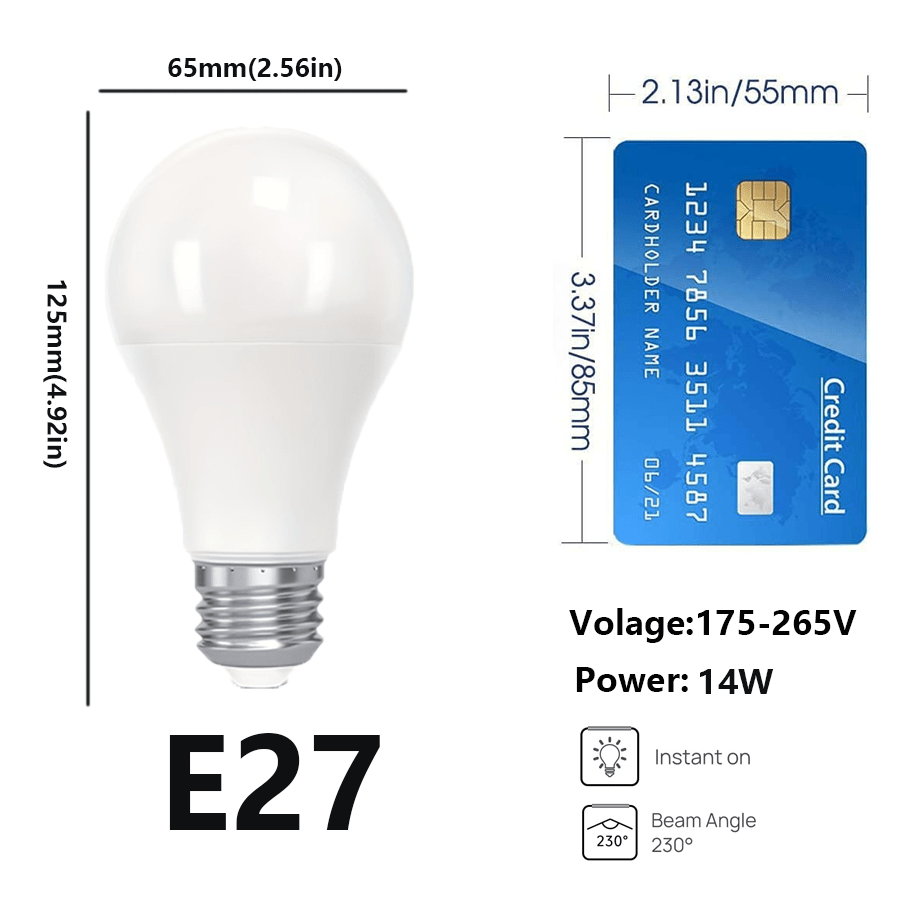 12pcs LED Light Bulbs 14W E27 Cool White Warm White 1250 Lumens Long Lasting