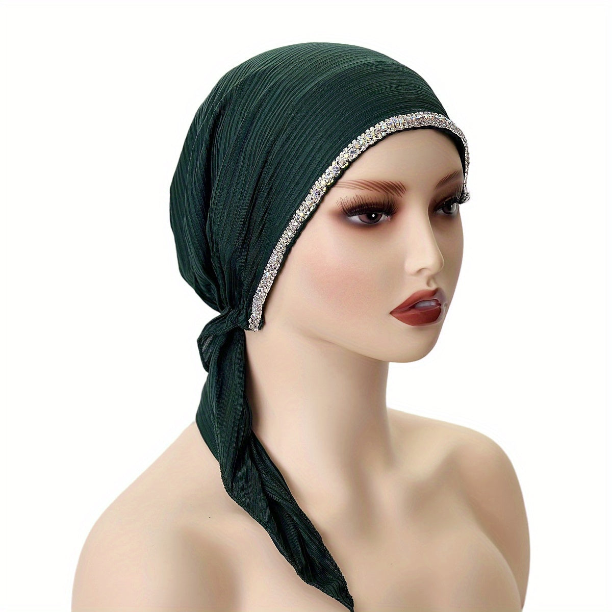 Women’s Solid Color Elastic Breathable Hijab Beanie Hat for Ramadan and Eid