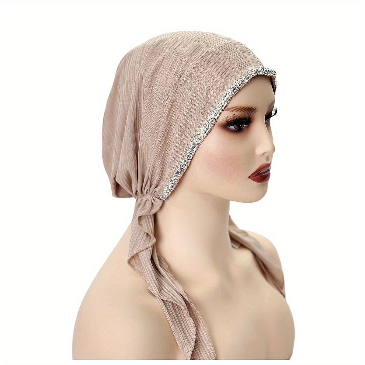 Women’s Solid Color Elastic Breathable Hijab Beanie Hat for Ramadan and Eid