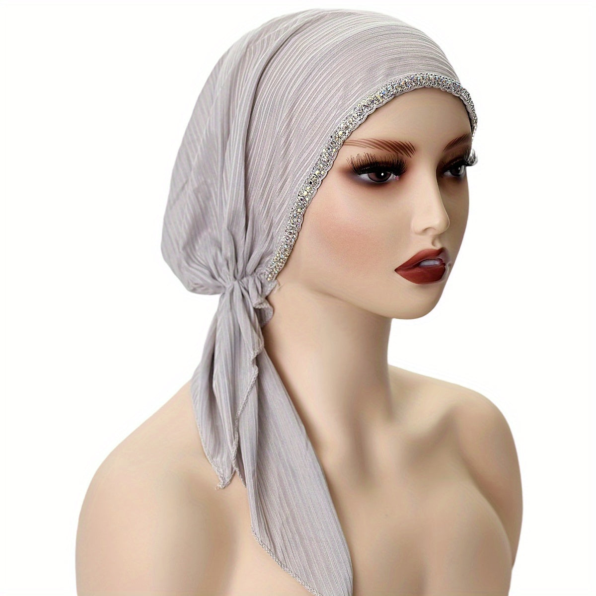Women’s Solid Color Elastic Breathable Hijab Beanie Hat for Ramadan and Eid