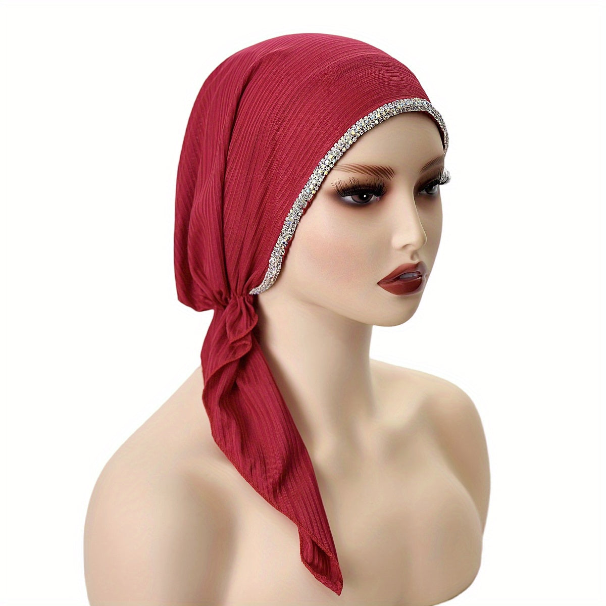 Women’s Solid Color Elastic Breathable Hijab Beanie Hat for Ramadan and Eid