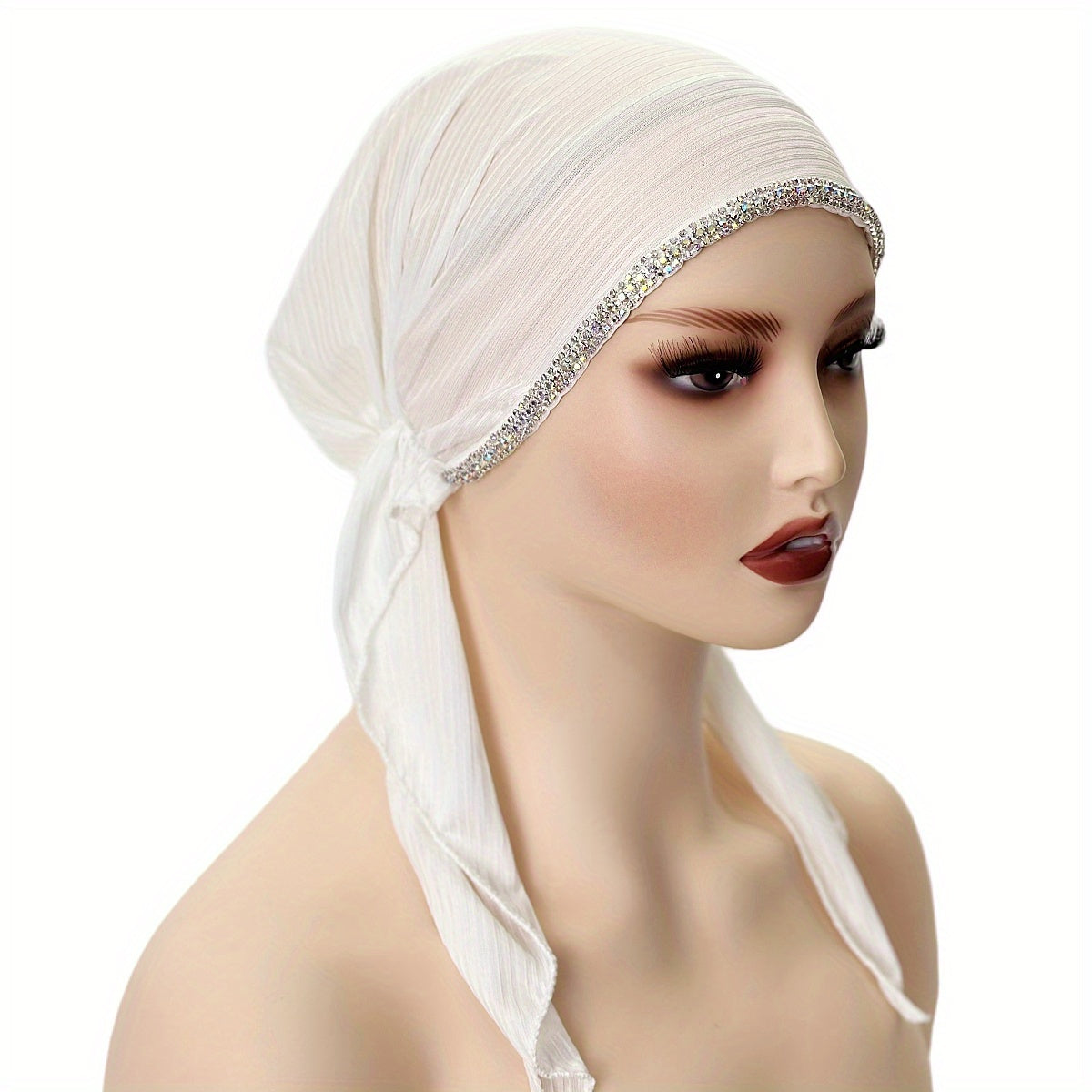 Women’s Solid Color Elastic Breathable Hijab Beanie Hat for Ramadan and Eid