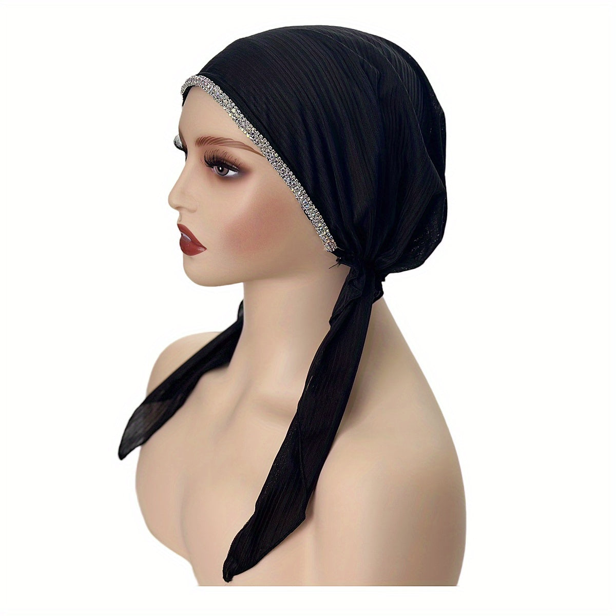 Women’s Solid Color Elastic Breathable Hijab Beanie Hat for Ramadan and Eid