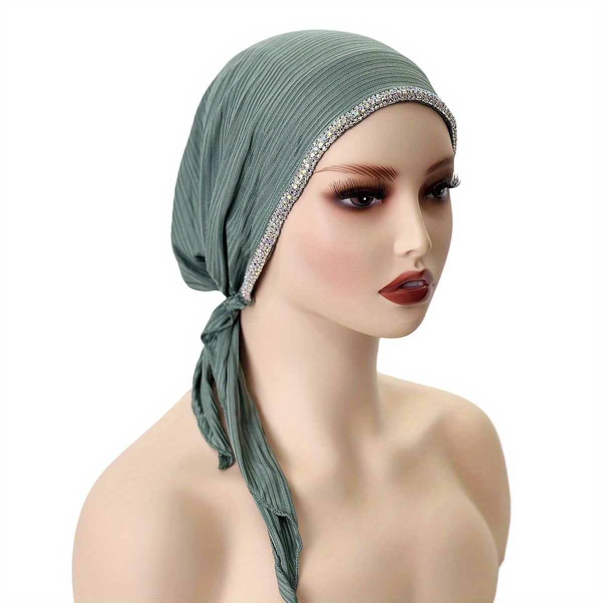 Women’s Solid Color Elastic Breathable Hijab Beanie Hat for Ramadan and Eid