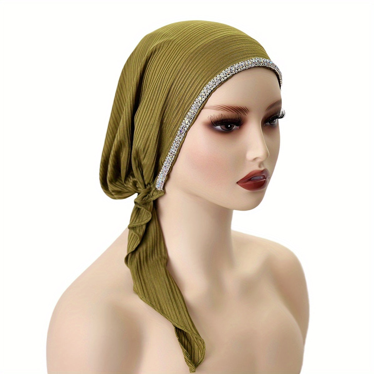 Women’s Solid Color Elastic Breathable Hijab Beanie Hat for Ramadan and Eid