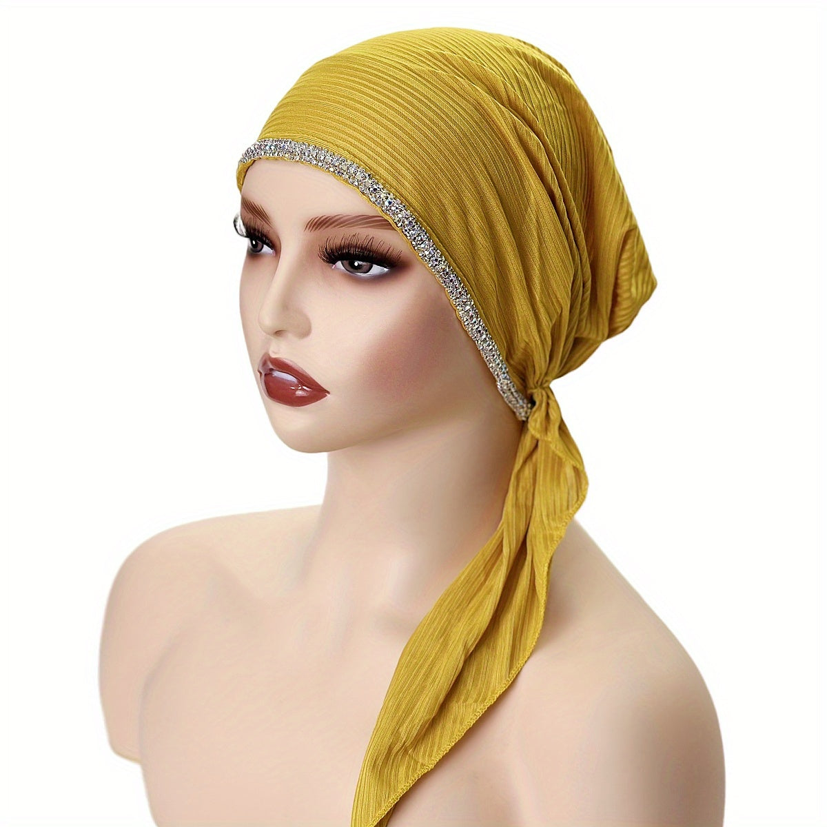 Women’s Solid Color Elastic Breathable Hijab Beanie Hat for Ramadan and Eid