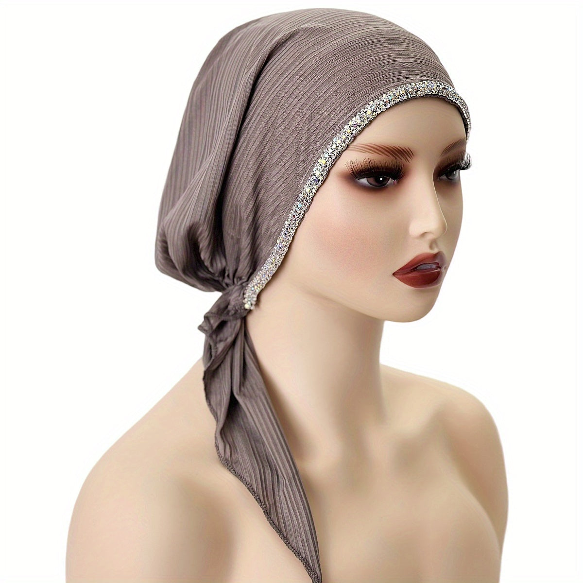 Women’s Solid Color Elastic Breathable Hijab Beanie Hat for Ramadan and Eid