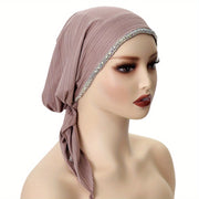 Women’s Solid Color Elastic Breathable Hijab Beanie Hat for Ramadan and Eid