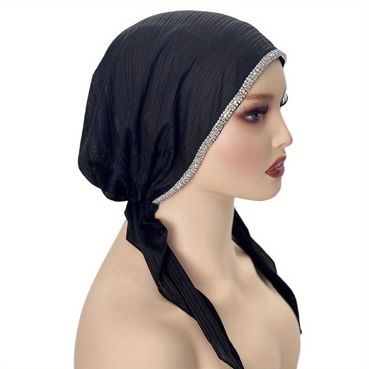 Women’s Solid Color Elastic Breathable Hijab Beanie Hat for Ramadan and Eid