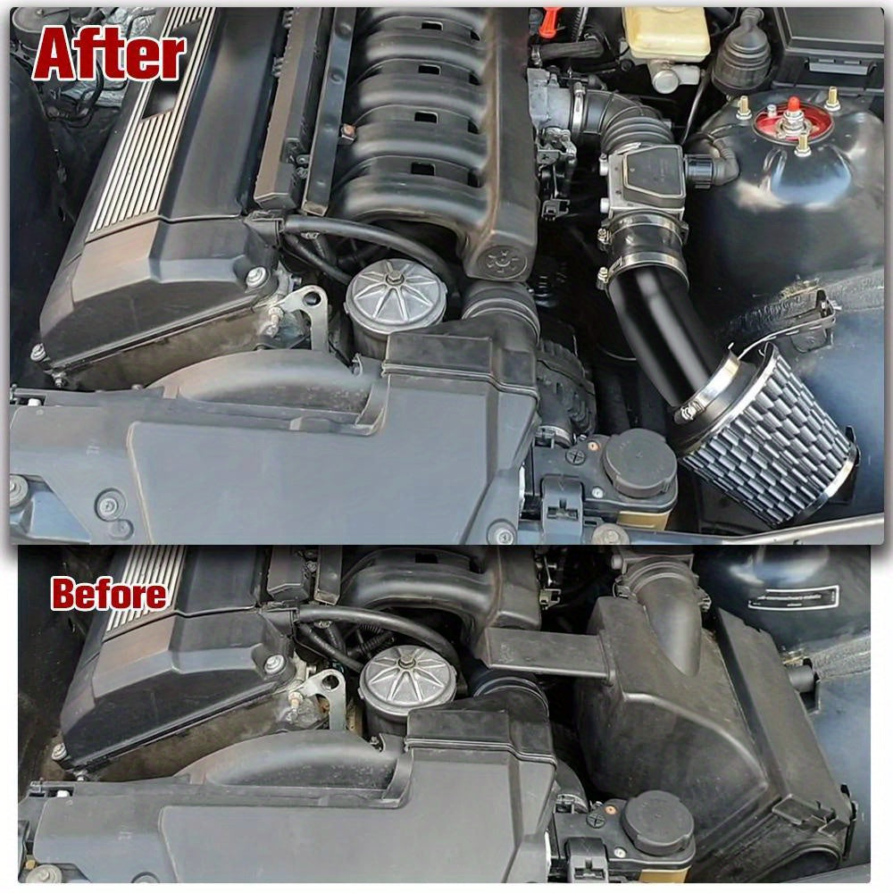 Kit de entrada de aire para coche de aleación de aluminio universal de 3 pulgadas con filtro y tubo