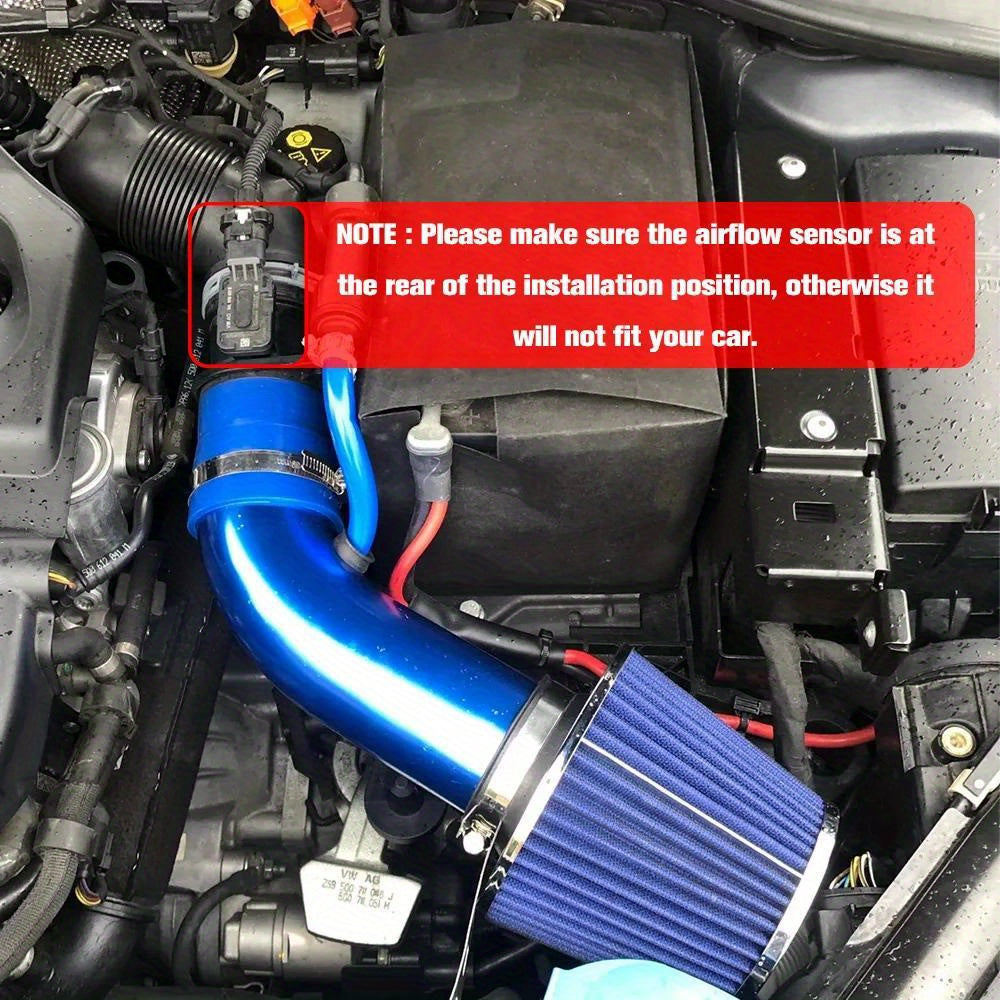 Kit de entrada de aire para coche de aleación de aluminio universal de 3 pulgadas con filtro y tubo