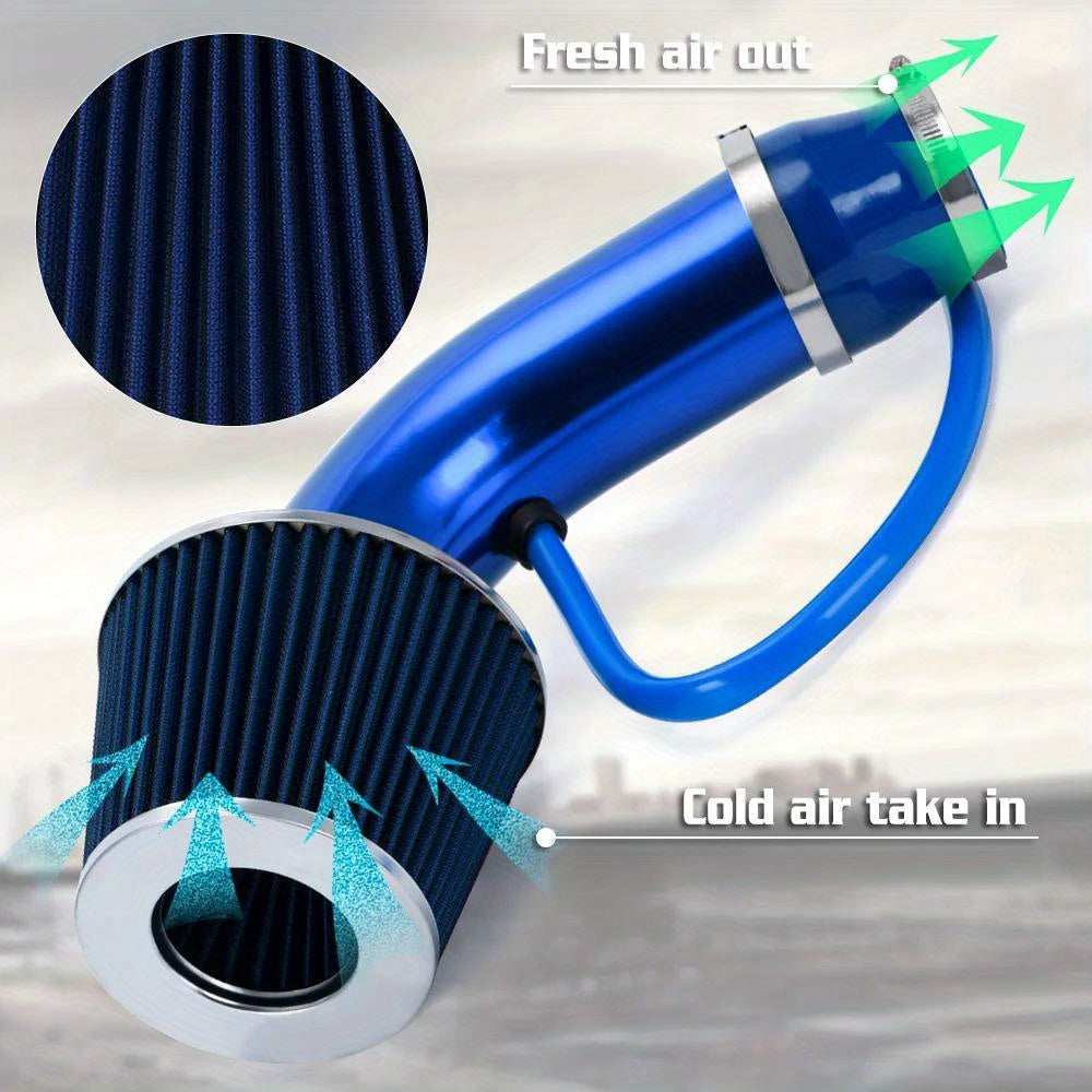 Kit de entrada de aire para coche de aleación de aluminio universal de 3 pulgadas con filtro y tubo