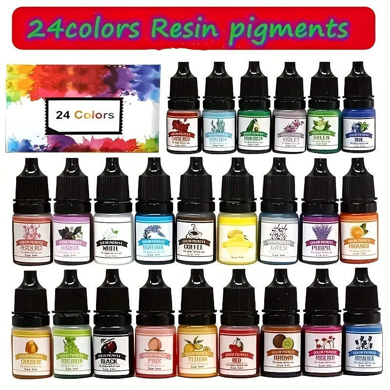 Resin Pigment Set for DIY Jewelry Making and Art Projects with Liquid Colorant