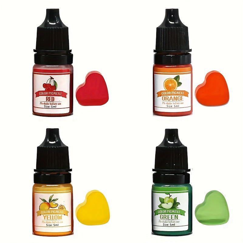 Resin Pigment Set for DIY Jewelry Making and Art Projects with Liquid Colorant