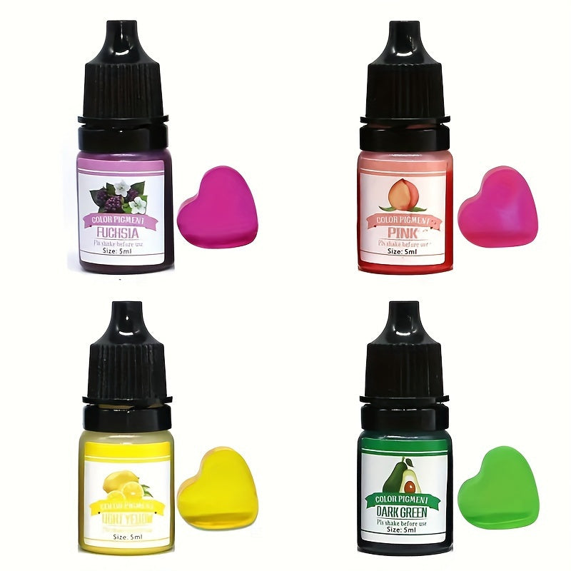 Resin Pigment Set for DIY Jewelry Making and Art Projects with Liquid Colorant