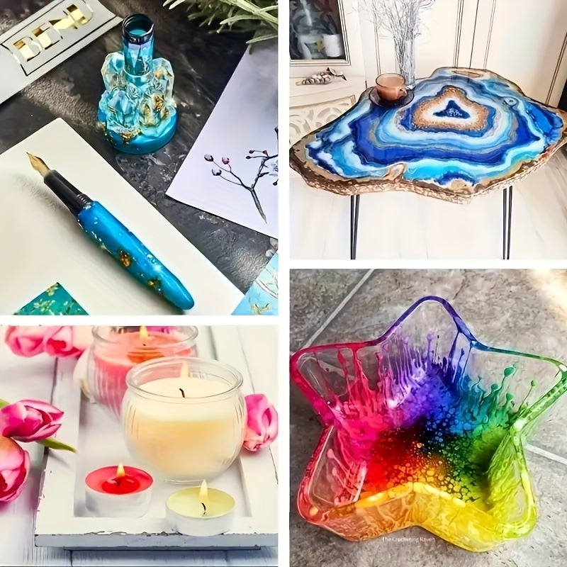 Resin Pigment Set for DIY Jewelry Making and Art Projects with Liquid Colorant