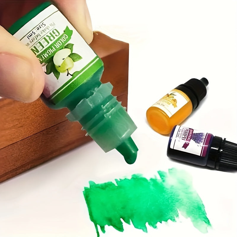 Resin Pigment Set for DIY Jewelry Making and Art Projects with Liquid Colorant