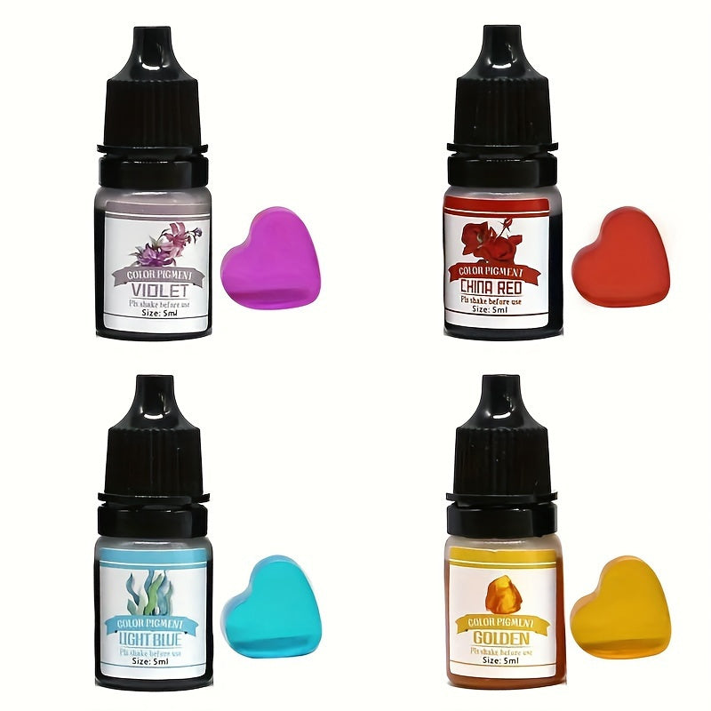 Resin Pigment Set for DIY Jewelry Making and Art Projects with Liquid Colorant