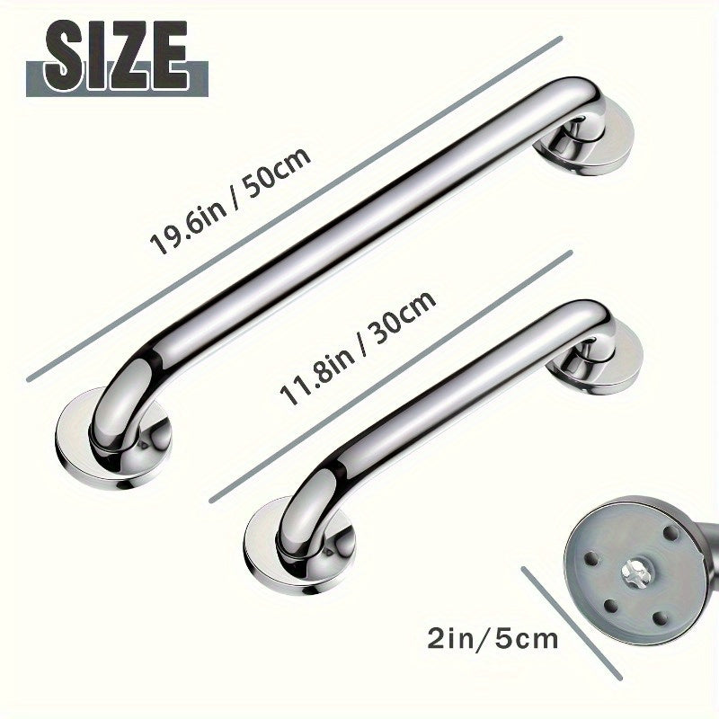 Stainless Steel Bathroom Grab Bar Handle 30.48cm or 50.8cm Traditional Style Durable 201 Material