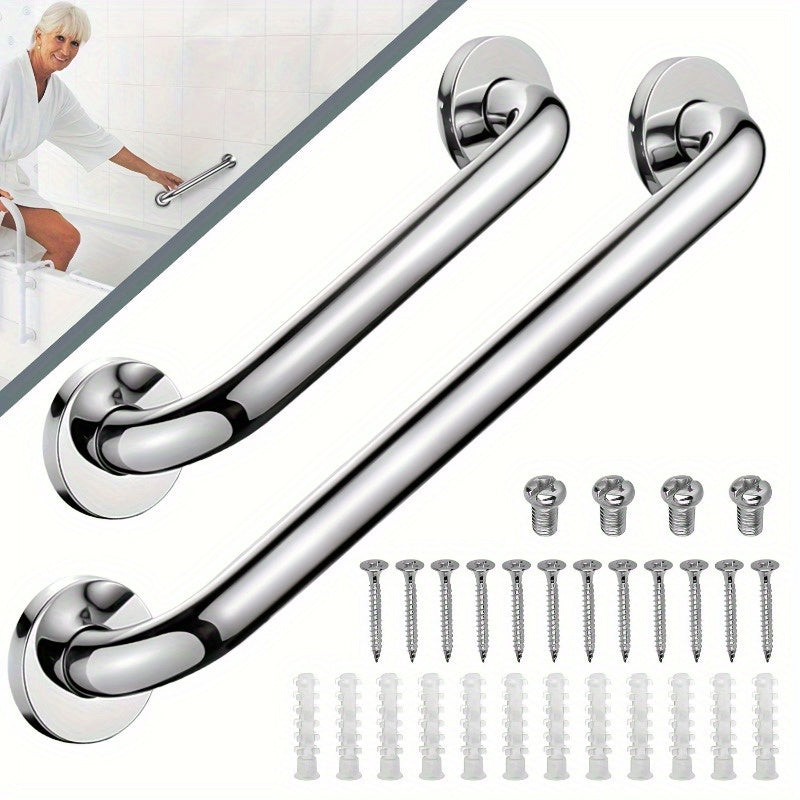 Stainless Steel Bathroom Grab Bar Handle 30.48cm or 50.8cm Traditional Style Durable 201 Material
