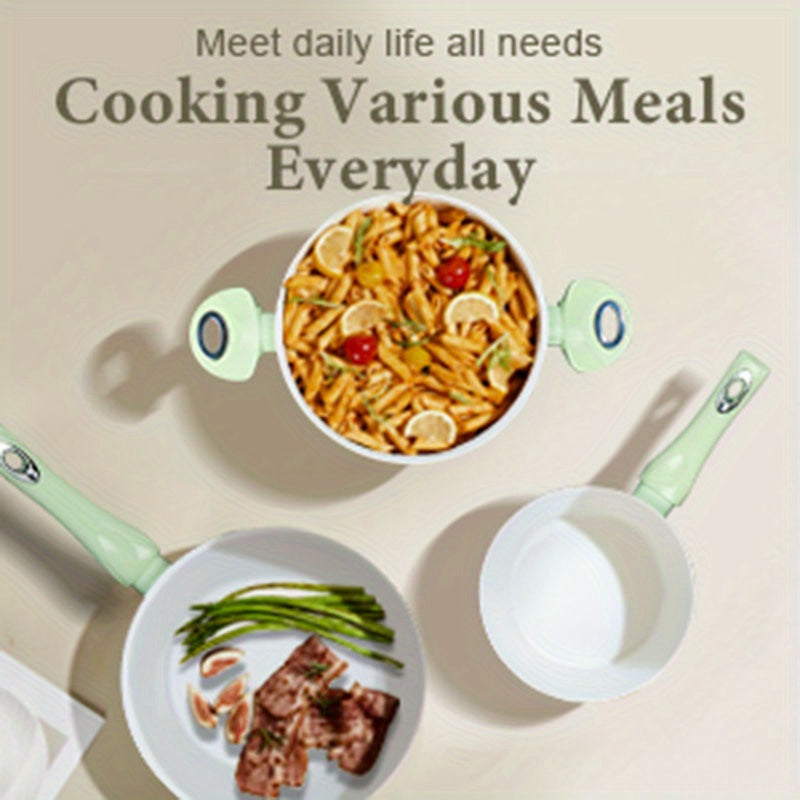 Set of 7 Non-Stick Ceramic Cookware PFOA-Free Aluminum Gas Induction