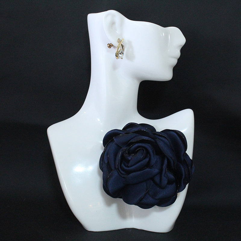 Korean Handmade Fabric Flower Brooch for Sweaters Cardigans Shawls