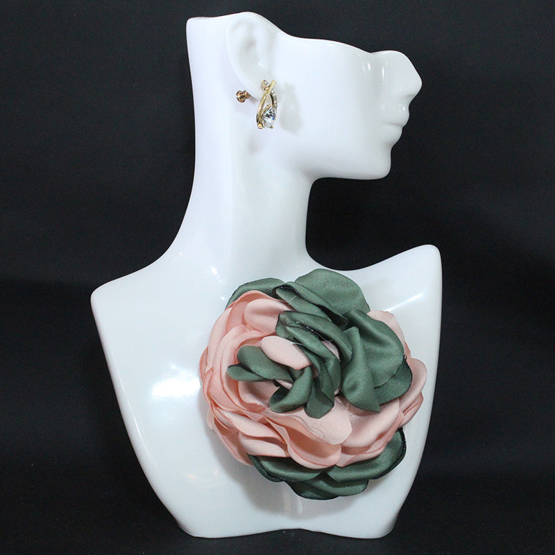 Korean Handmade Fabric Flower Brooch for Sweaters Cardigans Shawls