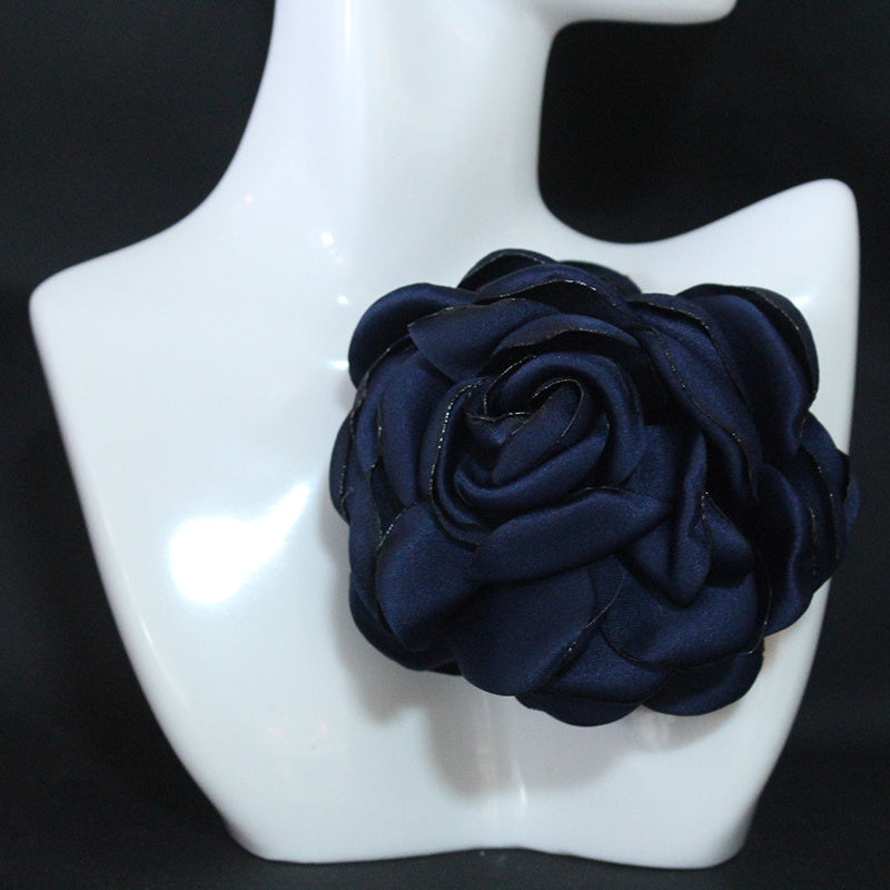 Korean Handmade Fabric Flower Brooch for Sweaters Cardigans Shawls