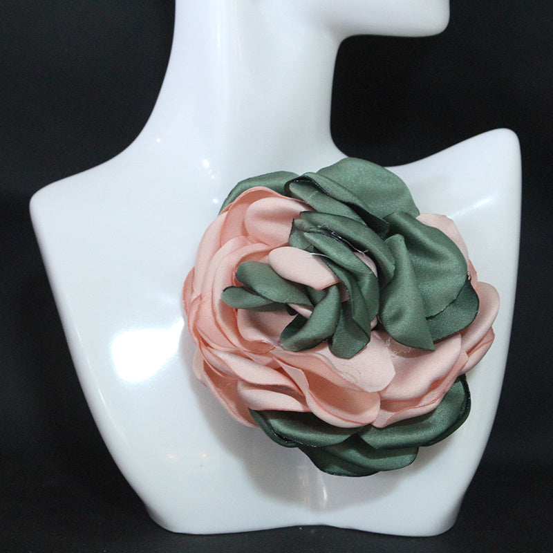 Korean Handmade Fabric Flower Brooch for Sweaters Cardigans Shawls
