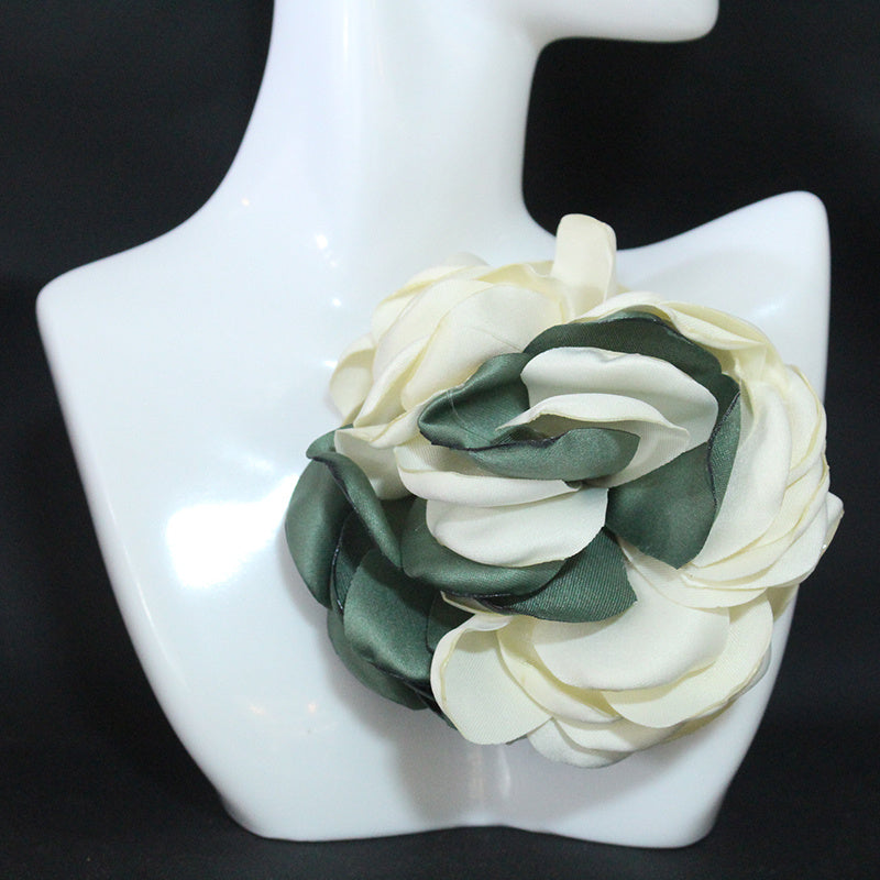 Korean Handmade Fabric Flower Brooch for Sweaters Cardigans Shawls