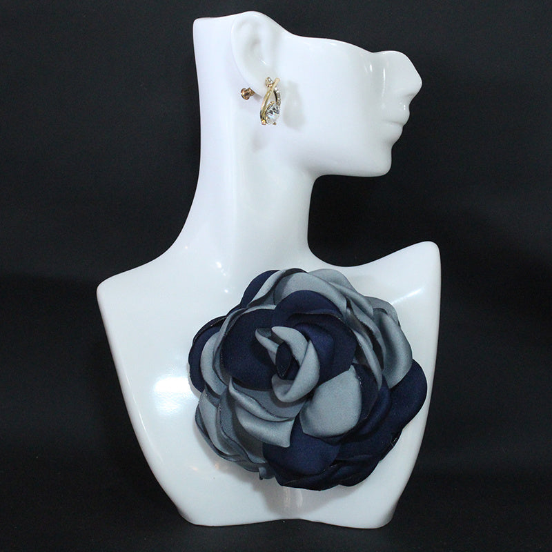 Korean Handmade Fabric Flower Brooch for Sweaters Cardigans Shawls