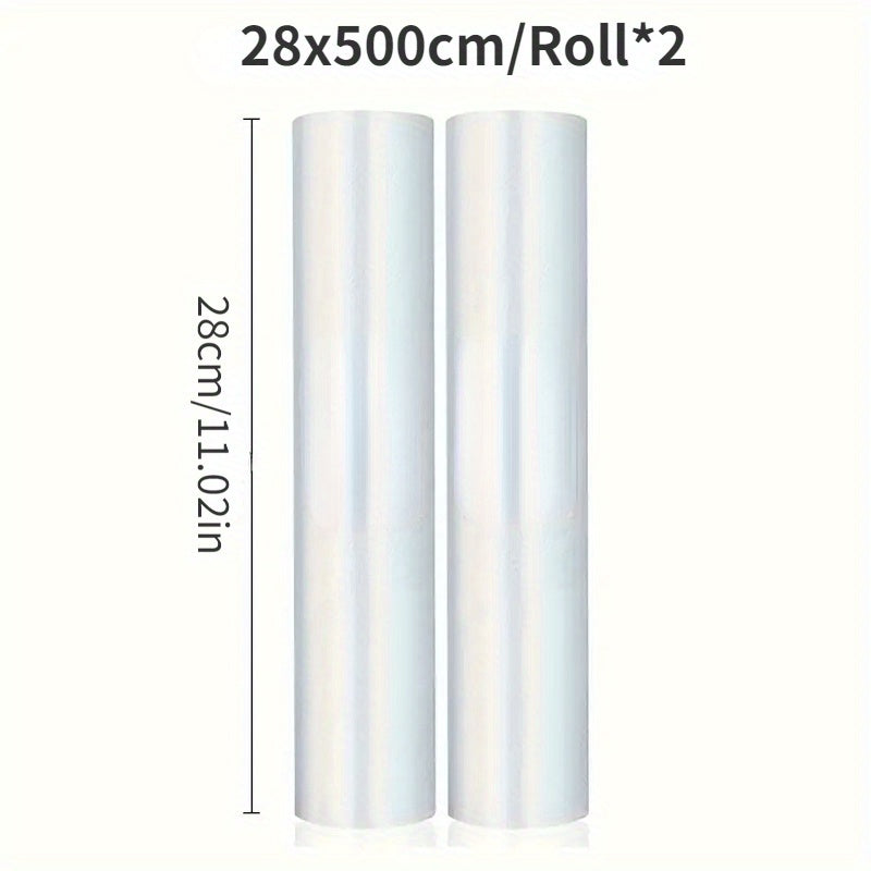 2 Rolls of 5-Meter Textured Vacuum Sealer Bags for Food Preservation and Sous Vide