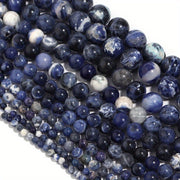 Blue Sodalite Beads Natural Stone Jewelry Making 4mm-12mm 15 Inch Strand