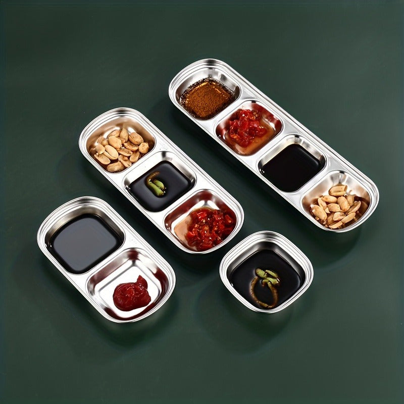 Bir nechta souslar uchun zanglamaydigan po'latdan yasalgan sous idishi, steak, ziravorlar, pishloq va pomidor souslari uchun mukammal, oshxonalar va restoranlarda.