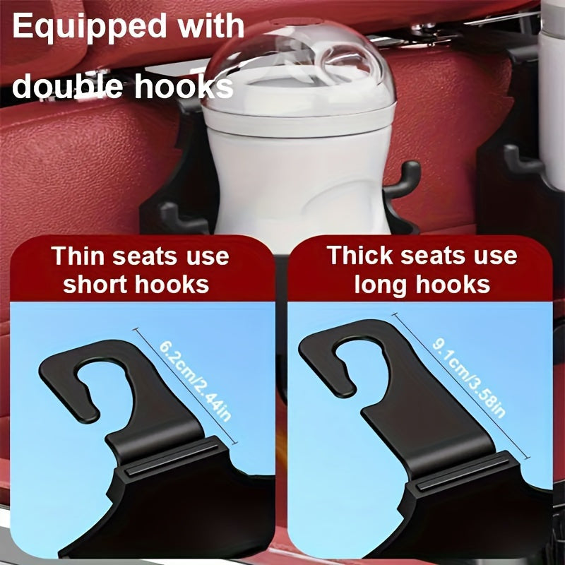 Car Seat Back Water Cup Holder with Hook for Cars PVC Wall Mount 14+