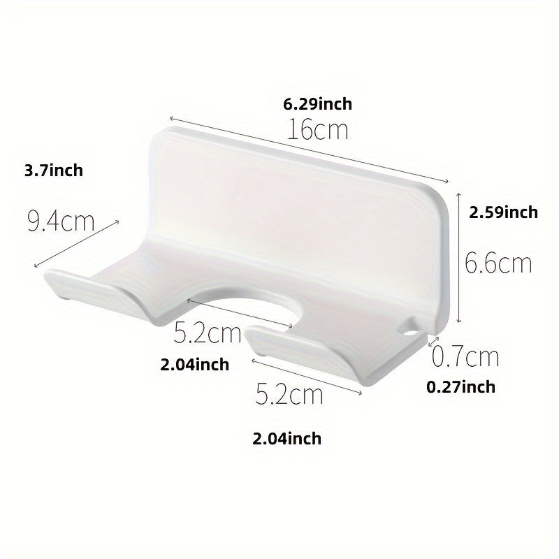 Hair Dryer Holder Wall Mount Organizer No-Drill Adhesive Bathroom Storage