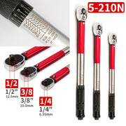 Llave dinamométrica de 3/8 pulgadas 5-210Nm transmisión automotriz acero rojo