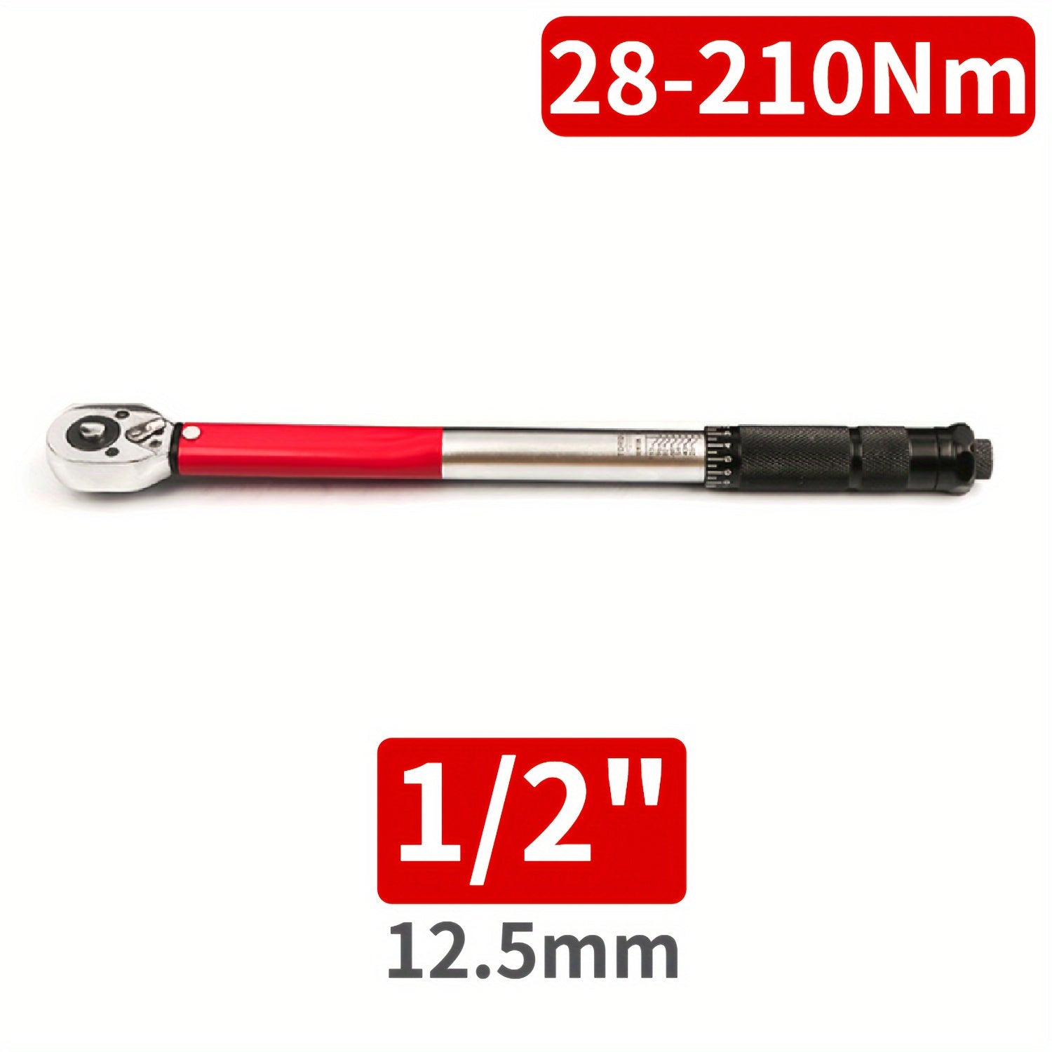 Torque Wrench 3/8 Inch Click Automotive Repair Tool 5-210Nm Red
