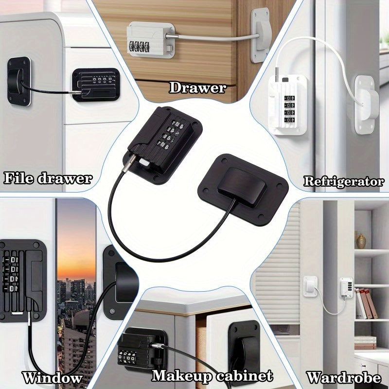 Password-Protected Door Lock for Refrigerator Cabinets Drawers and Doors