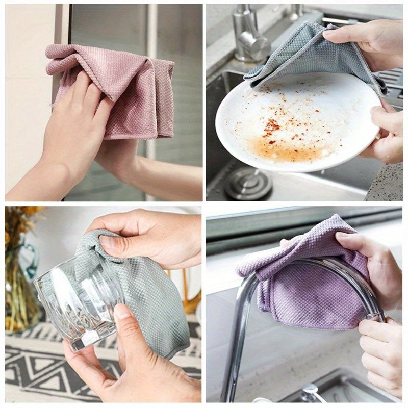 Cleaning Cloths for Fish Scales 10 Pack Reusable Streak-Free Glass Mirrors Dishes