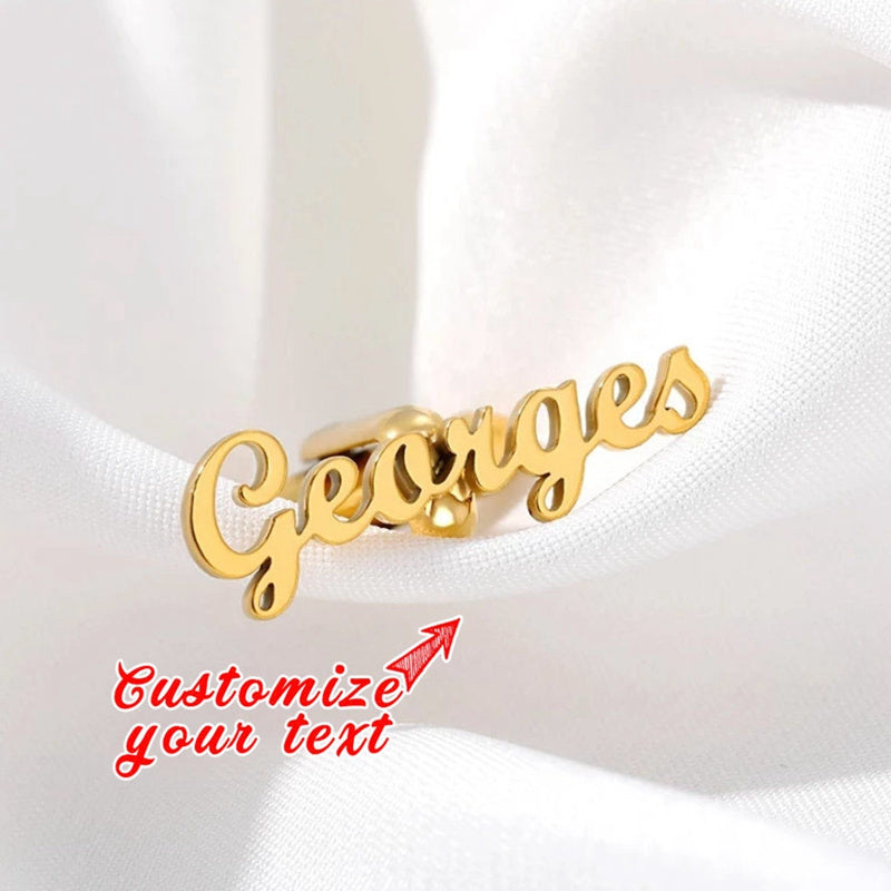 Men's Stainless Steel Cufflinks with Custom Name for Weddings and Formal Events