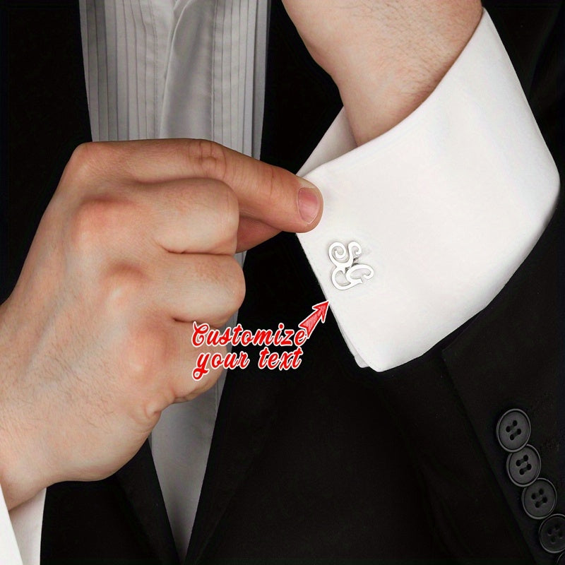 Personalized Stainless Steel Cufflinks with Name for Groomsmen Wedding Gift