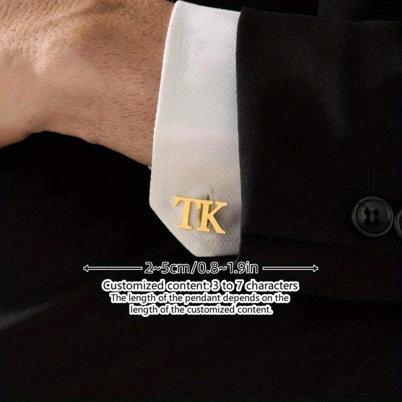 Personalized Name Cufflinks with Golden Initials for Weddings Groomsmen Gifts