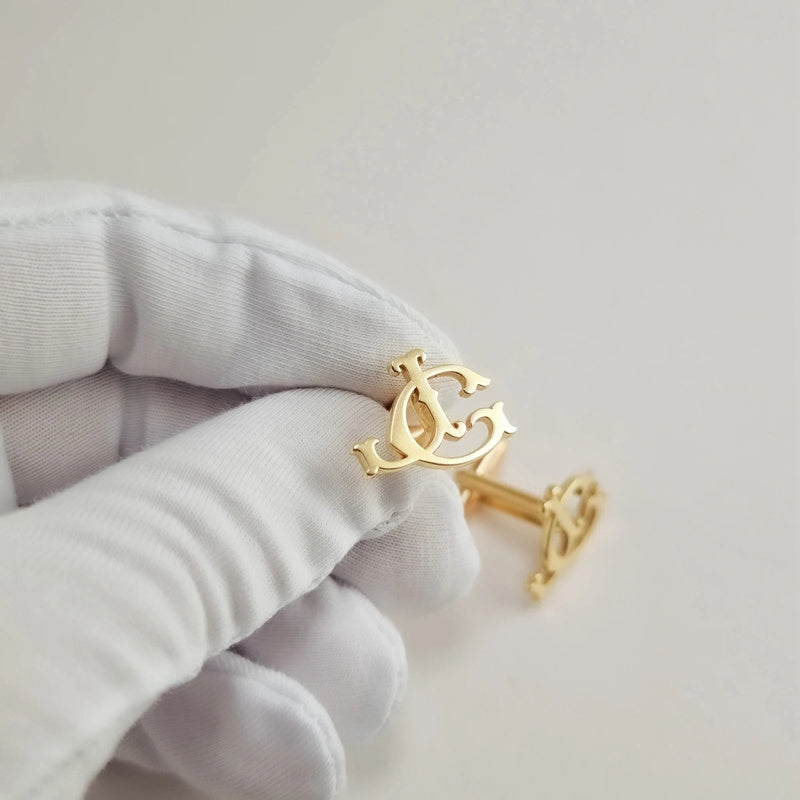 Personalized Initial Cufflinks Set for Groomsmen Wedding Gift Men Jewelry