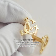 Personalized Initial Cufflinks Set for Groomsmen Wedding Gift Men Jewelry