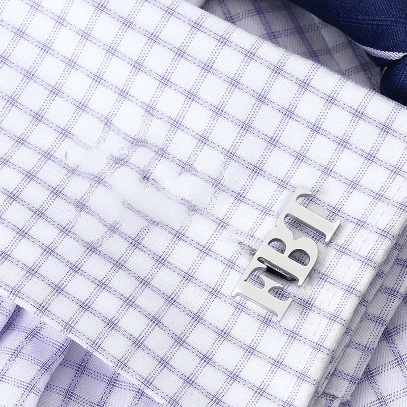 Men's Stainless Steel Cufflinks with Custom Name for Weddings and Formal Events