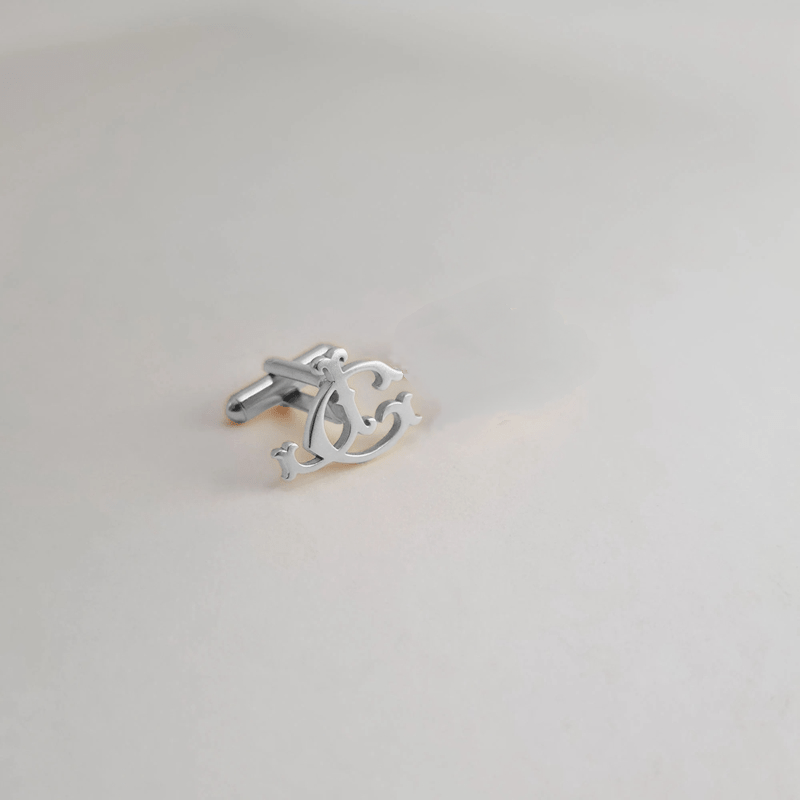 Personalized Initial Cufflinks Set for Groomsmen Wedding Gift Men Jewelry